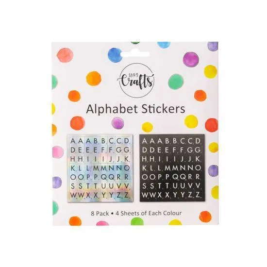 1893 Crafts Alphabet Stickers Pack of 8 Sheets