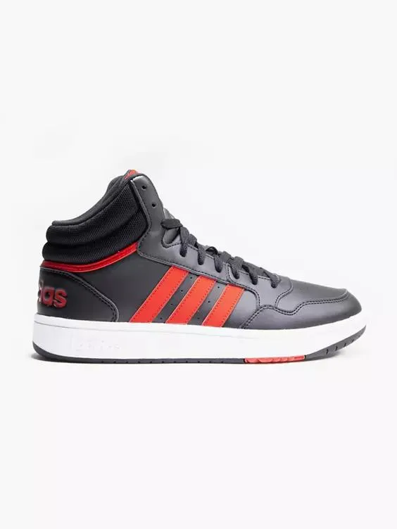 Black/Red Hoops 3.0 Mid Trainers