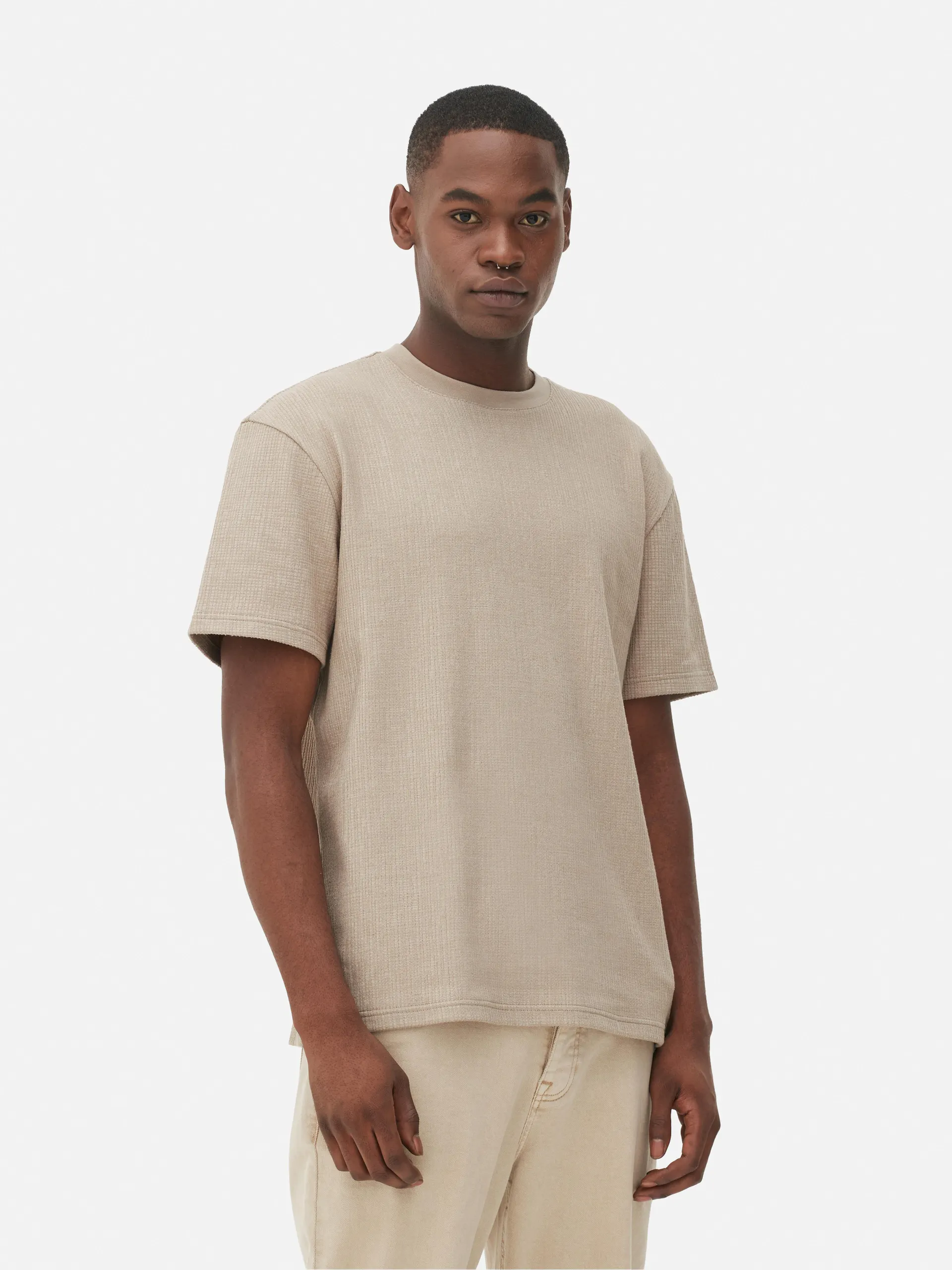 T-shirt met korte mouwen en textuur