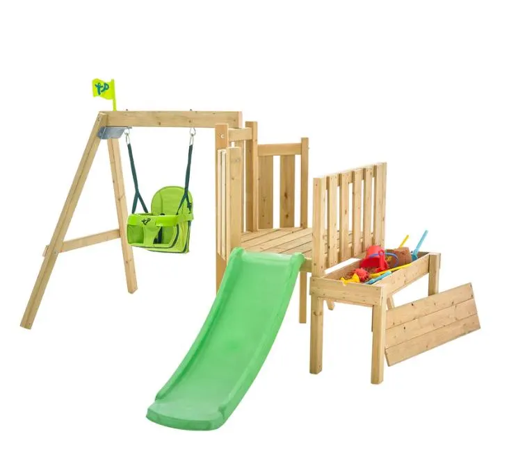 *TP Forest Wooden Climbing Frame, Swing and Slide Set