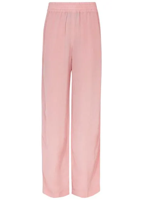 Straight-leg crinkled cady trousers