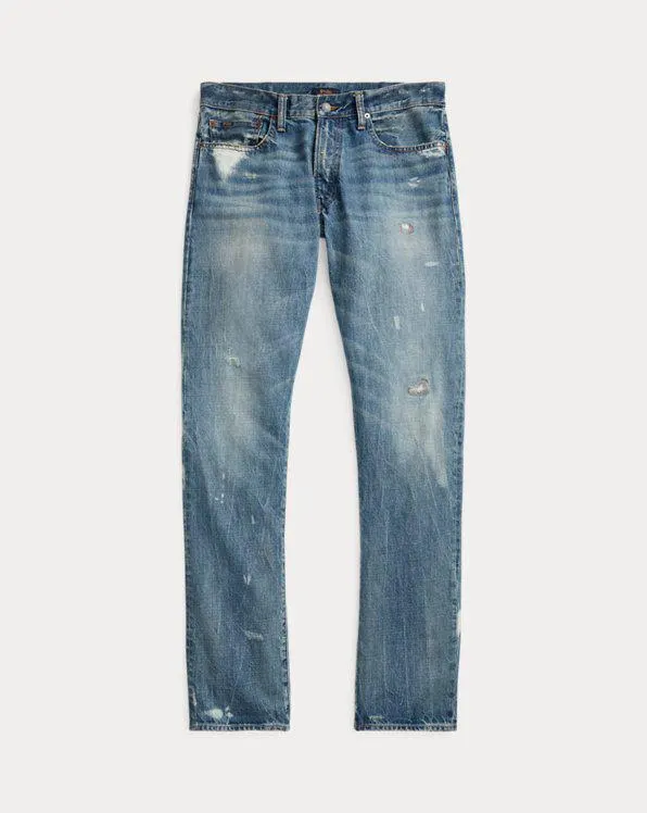 Varick Slim Straight Distressed Jean