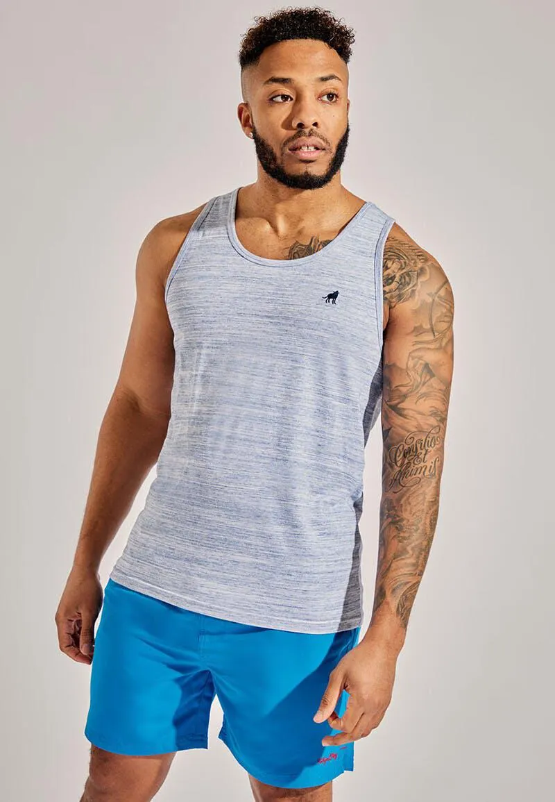 Mens Light Blue Space Dye Vest