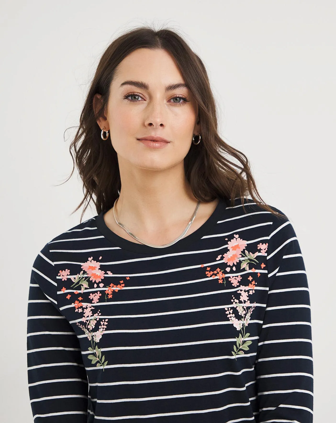 Julipa Stripe Top With Floral Print