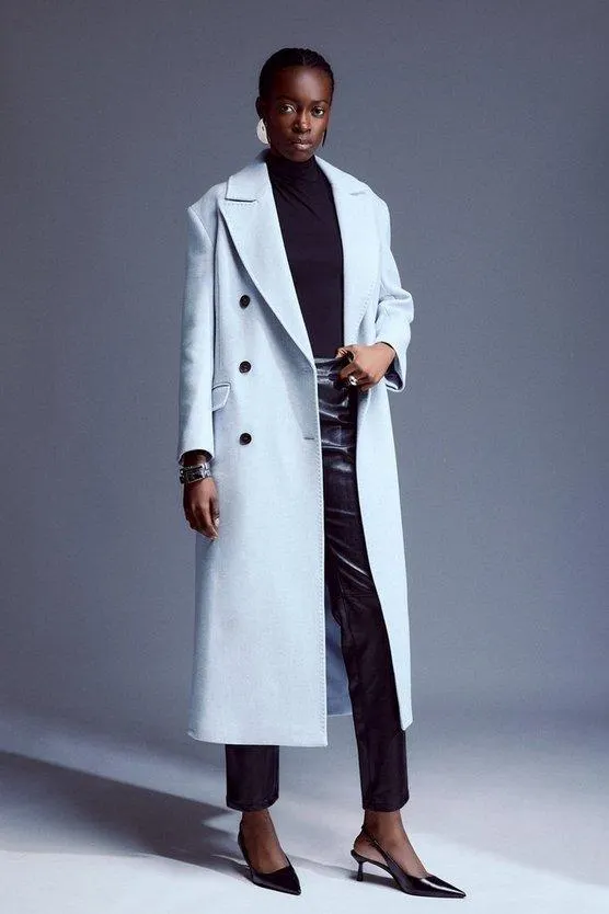 Italian Manteco Wool Blend Double Breasted Coat