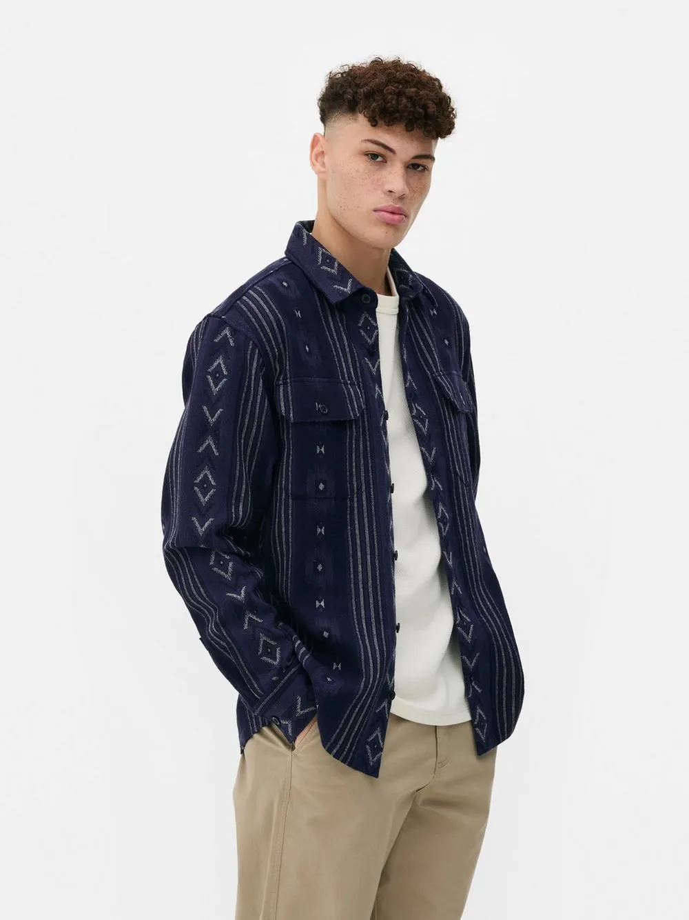 Jacquard Long Sleeve Shirt