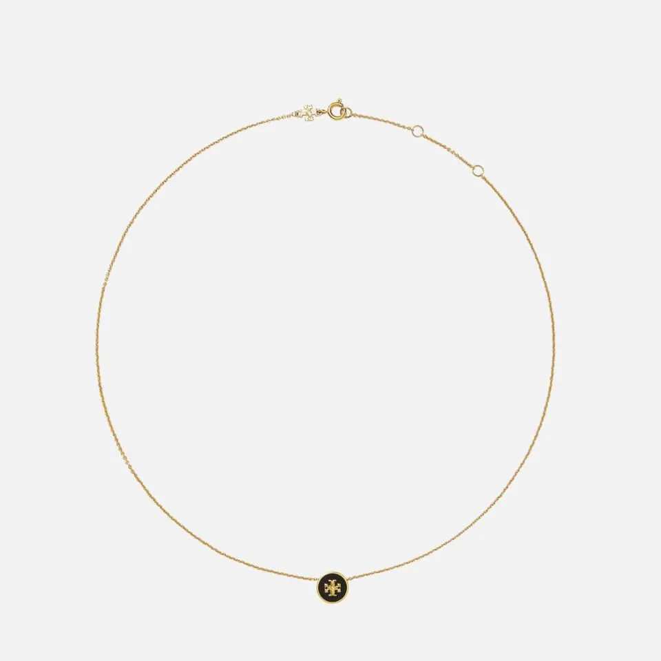 Tory Burch Women's Kira Enamel Pendant Necklace - Tory Gold/Black