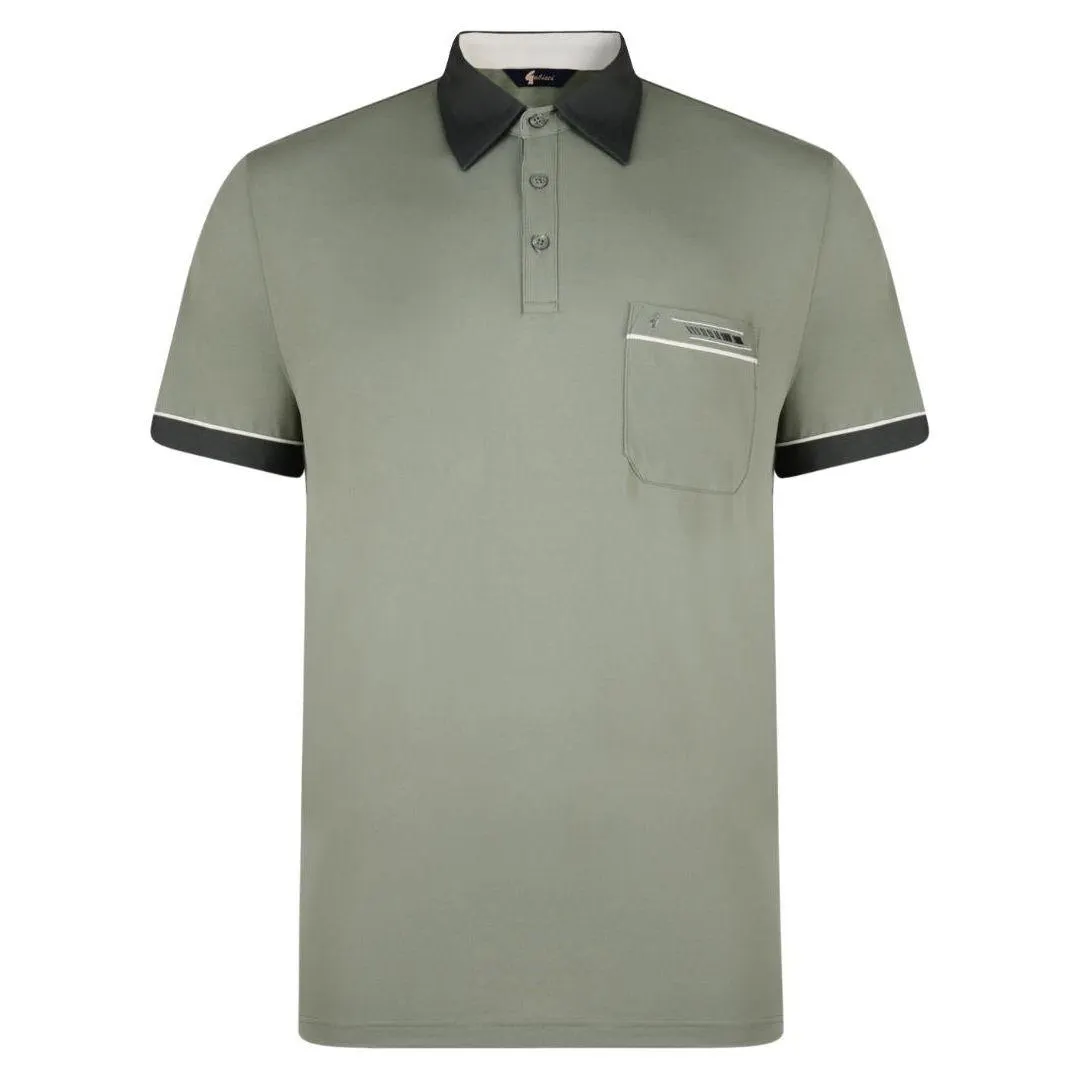 Gabicci Contrast Collar Polo - Sage