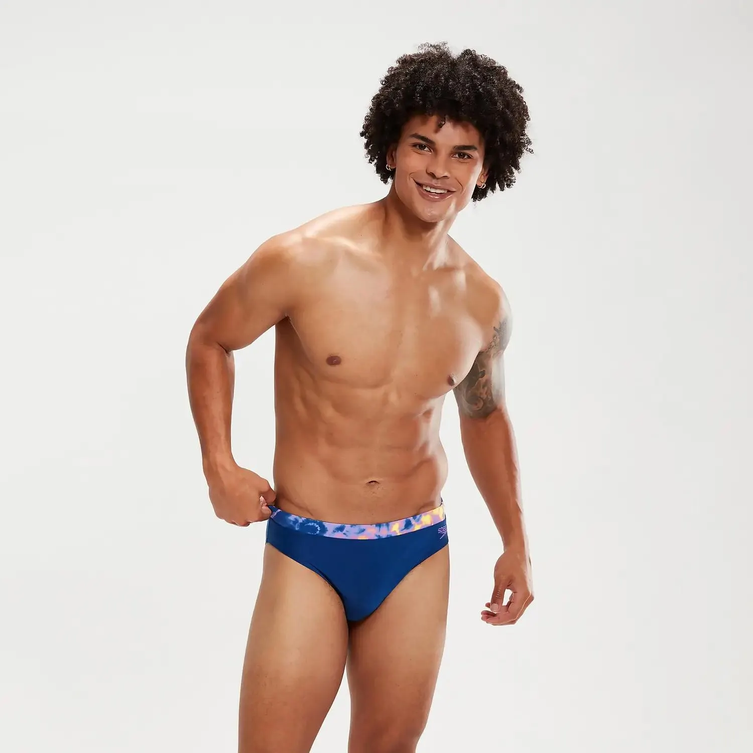 Men's 7cm Logo Brief Blue/Lilac