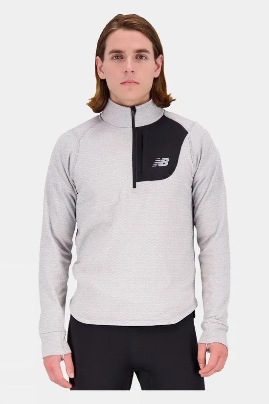 New Balance Mens Heat Grid Half Zip Tee