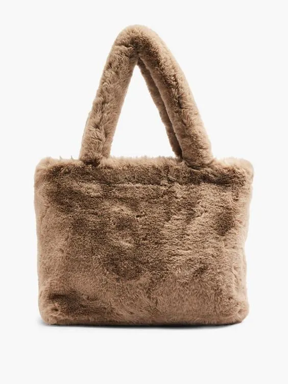 Brown Fluffy Tote Bag