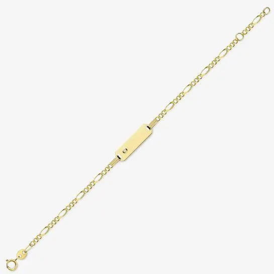 9ct Gold Baby ID Figaro Link Chain Bracelet BR469-05