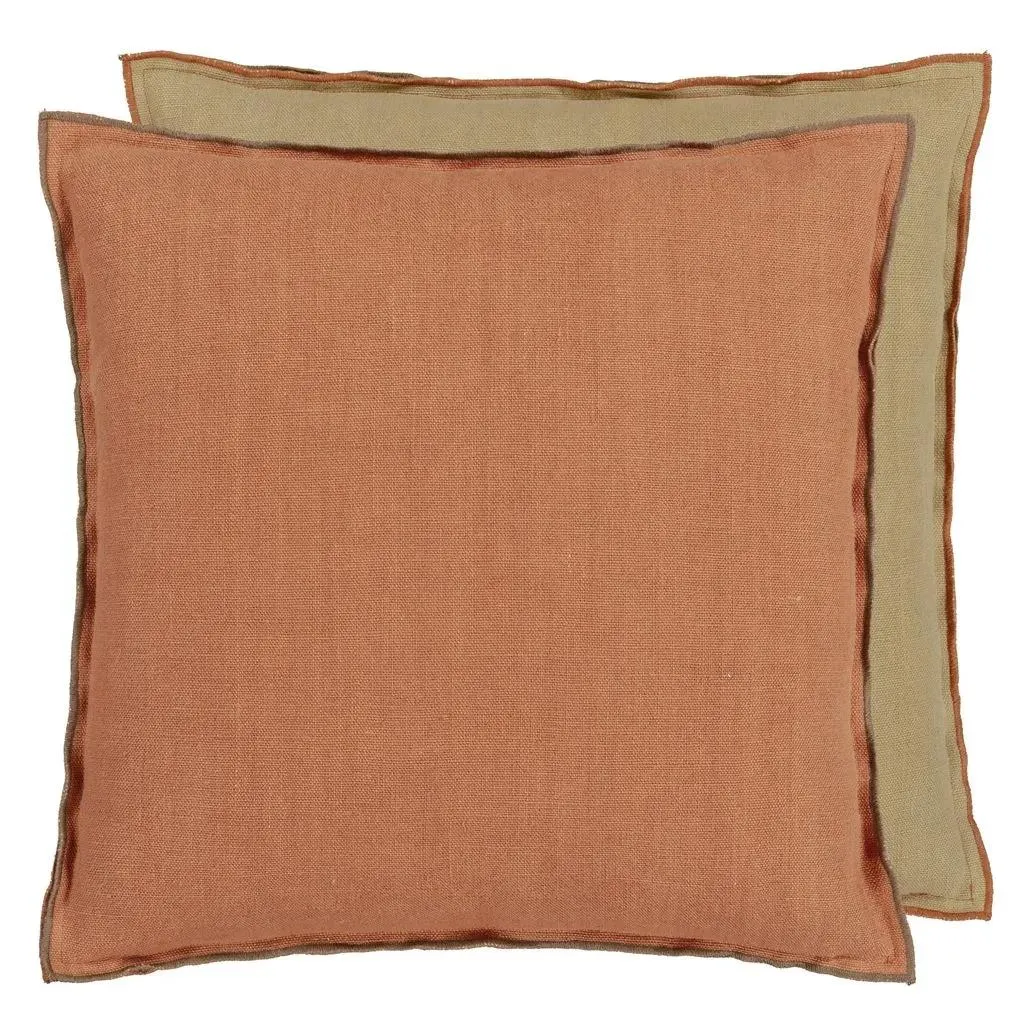 Brera Lino Brick & Turmeric Linen Cushion