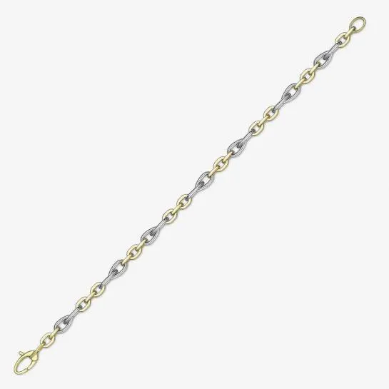 9ct Two Colour Gold Fancy Bracelet BR502-07