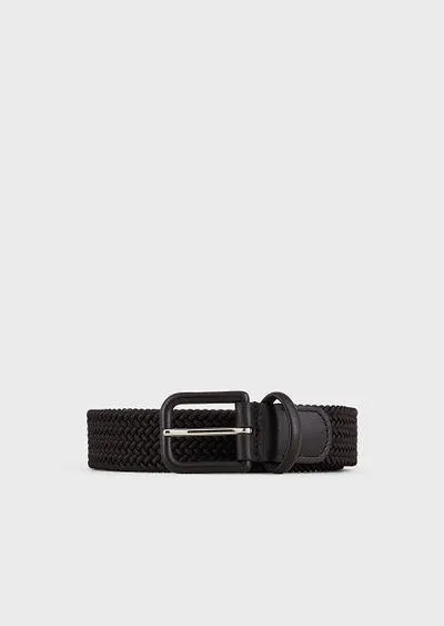 Woven webbing and leather belt