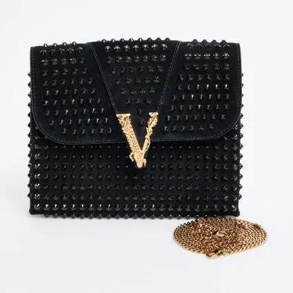 Black Suede Clutch Bag
