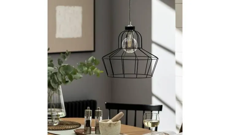 Habitat Indus Large Country Wire Shade - Black