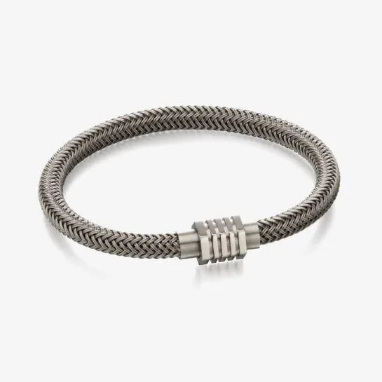 Fred Bennett Stainless Steel Grey Woven Bracelet B5054