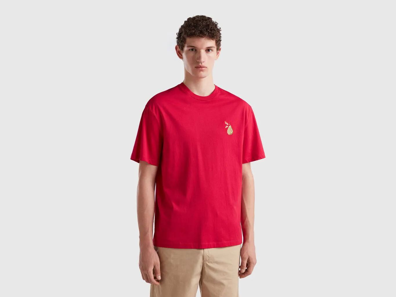 Cyclamen t-shirt with pear embroidery