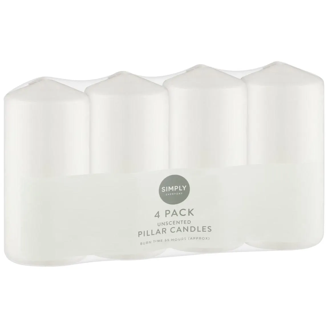 Simply Everyday Unscented Pillar Candles 4pk