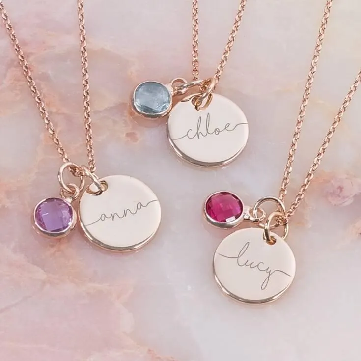 Esme Personalised Initial Birthstone Necklace