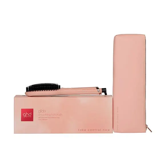 ghd glide limited edition hot brush - pink peach charity edition