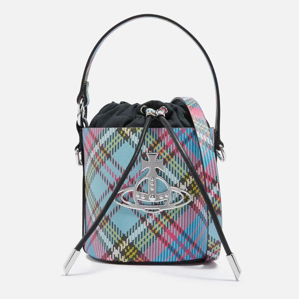 Vivienne Westwood Daisy Tartan-Print Drawstring Bucket Bag