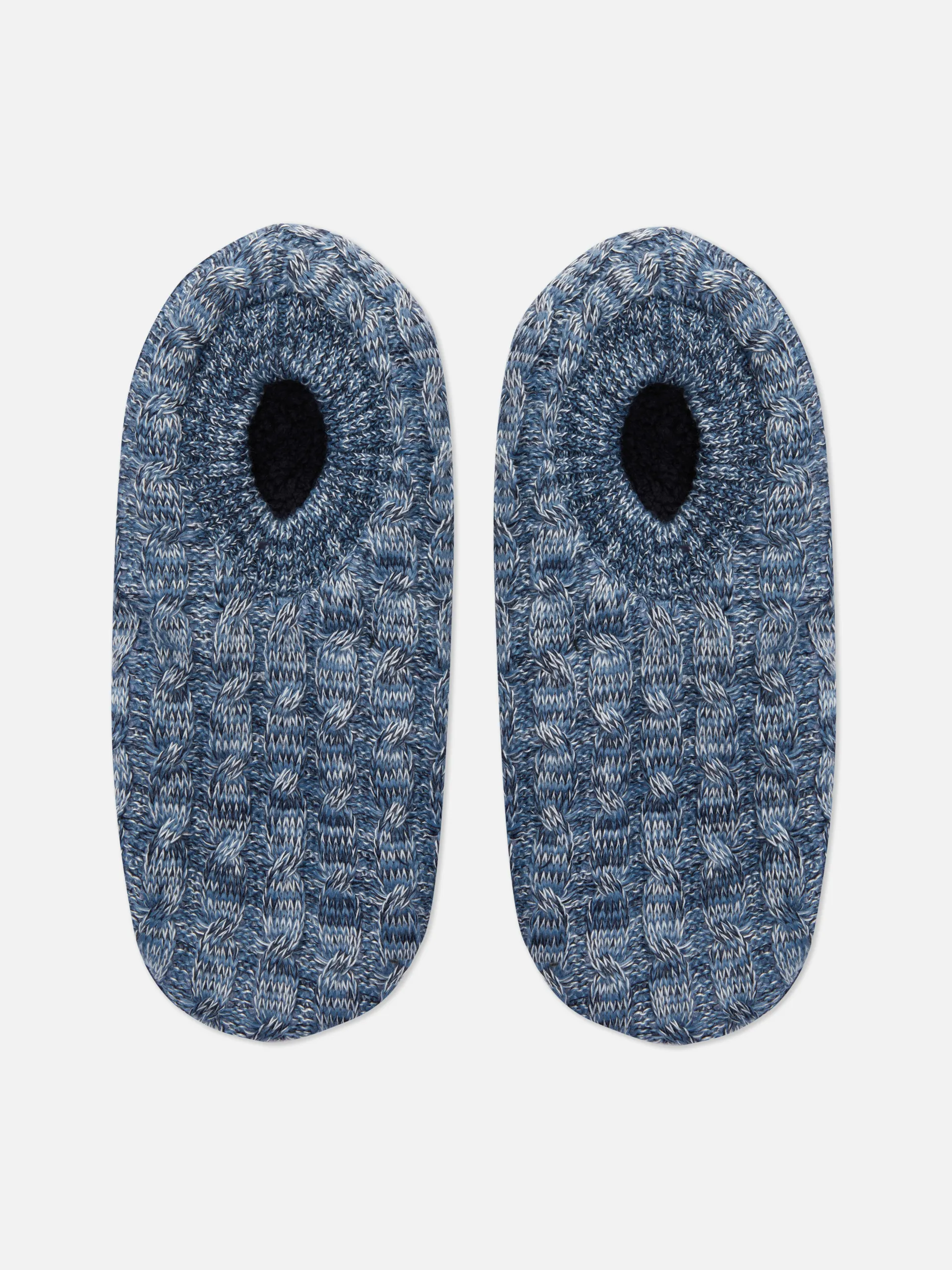 Pantufas tipo meia malha entrançada