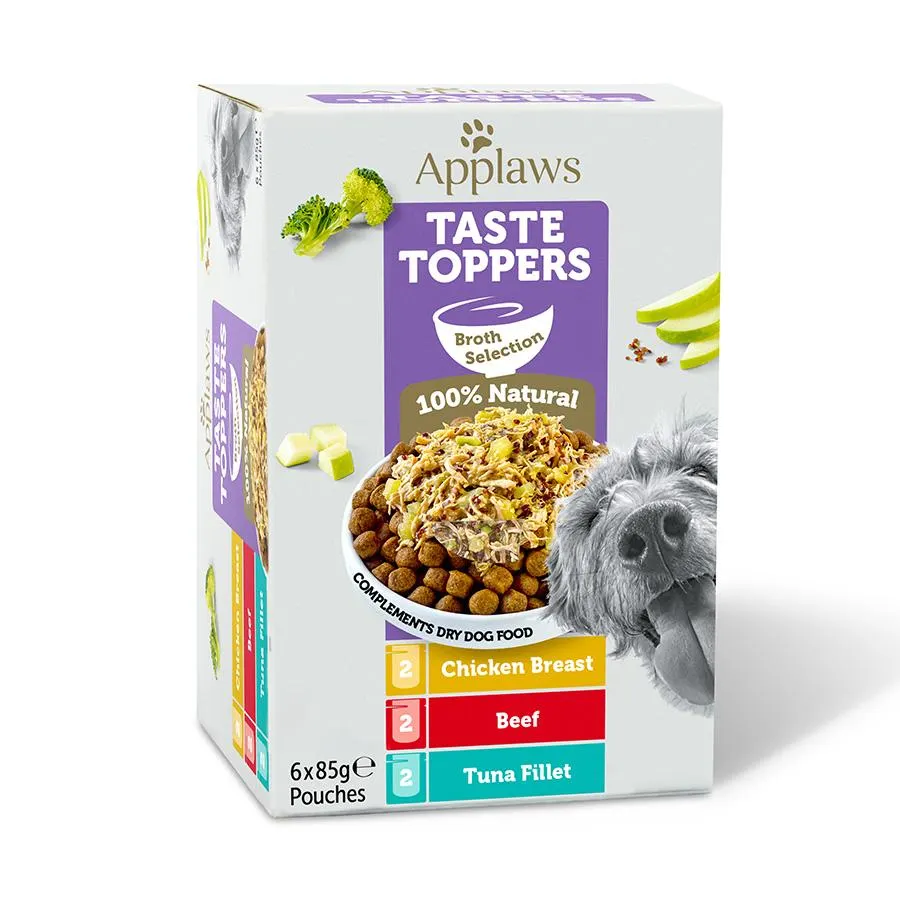 Applaws Taste Toppers Natural Wet Dog Food Broth 6x85g