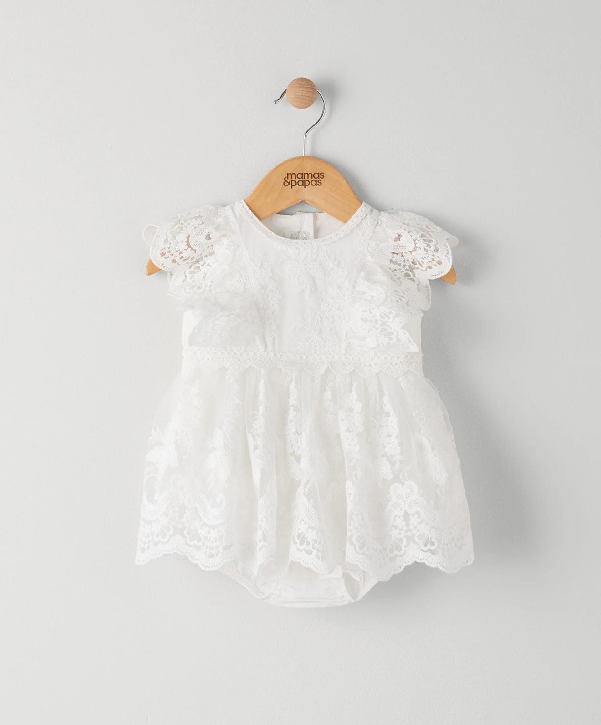White Lace Frill Romper