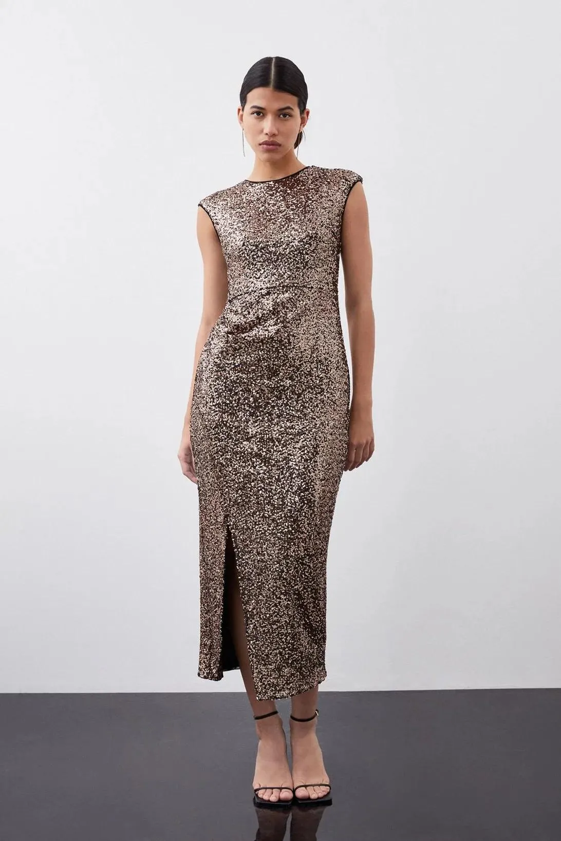 Stretch Sequin Midaxi Dress