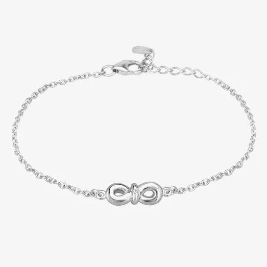 Silver Sparkle Silver Infinity Bow Bracelet BR357C(T)