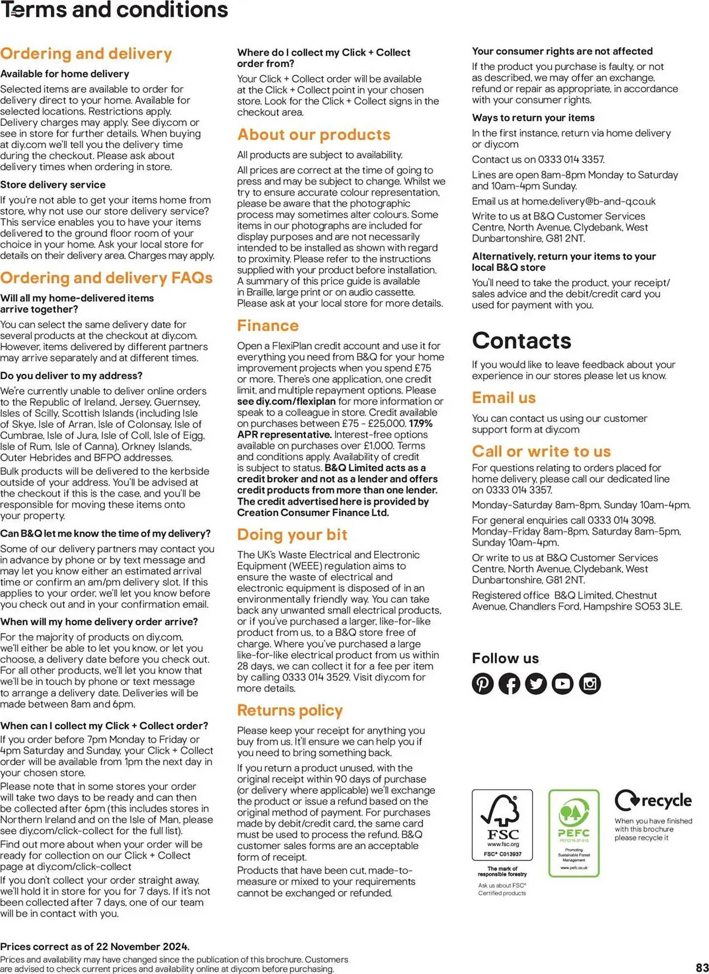 B&Q leaflet from 22 November to 31 May 2025 - Catalogue Page 83