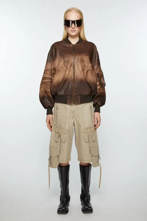 Leather bomber jacket