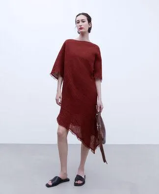 Linen assymetric tunic dress