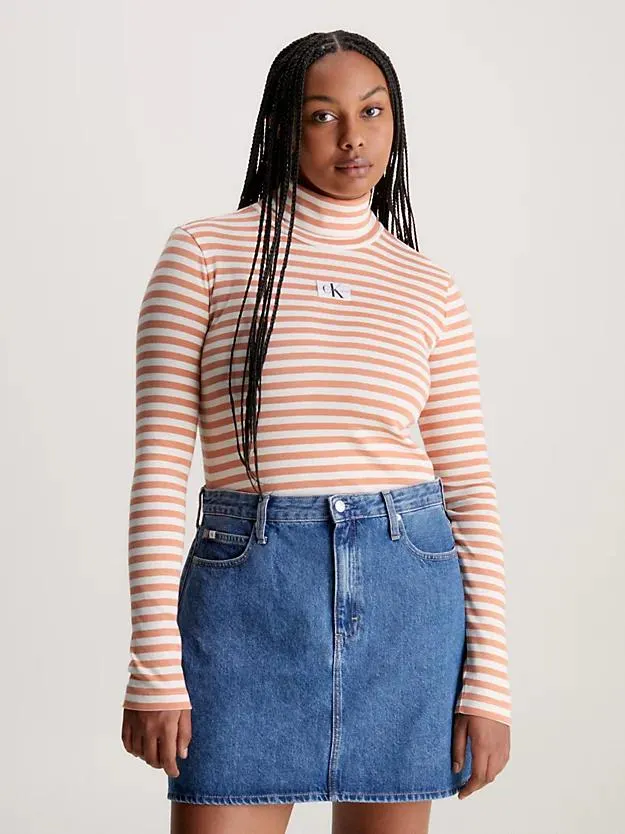 Gestreepte top met col