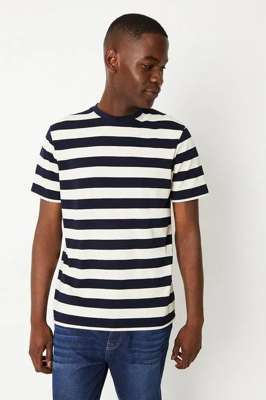 Wide Stripe Pique T-shirt