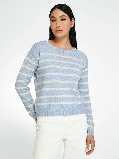 Round-neck jumper in 100% new milled wool