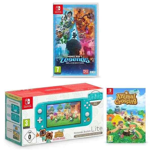 Nintendo Switch Lite Animal Crossing: New Horizons Timmy & Tommy's Edition & Minecraft Legends