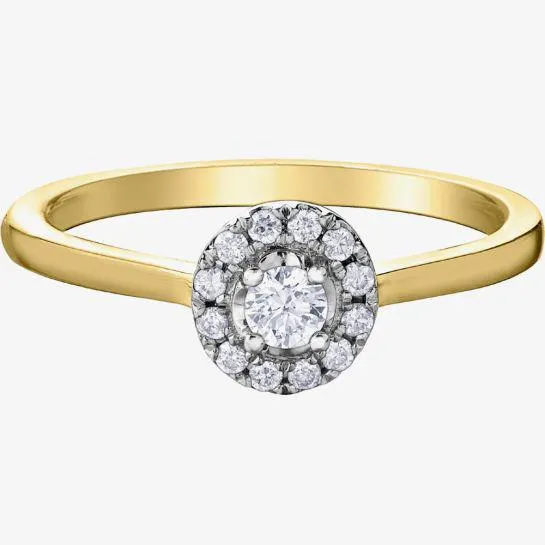 9ct Yellow Gold 0.20ct Diamond Ring 30578YW/20-10