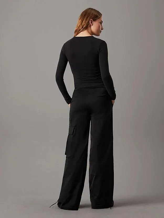 Satin Utility Cargo Pants