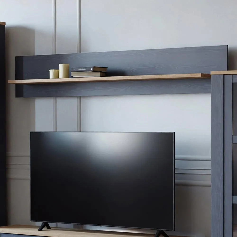 Florence Bohol 160cm Navy Riviera Oak Wall Shelf