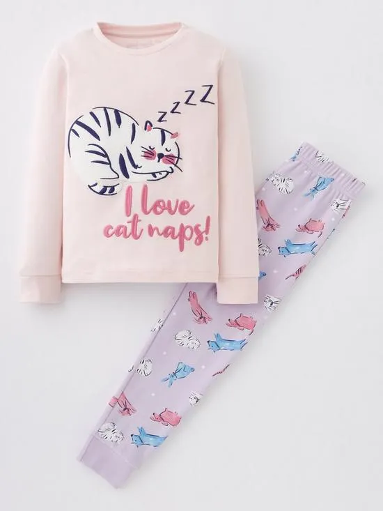 Mini V by Very Girls Cat Naps Pyjama