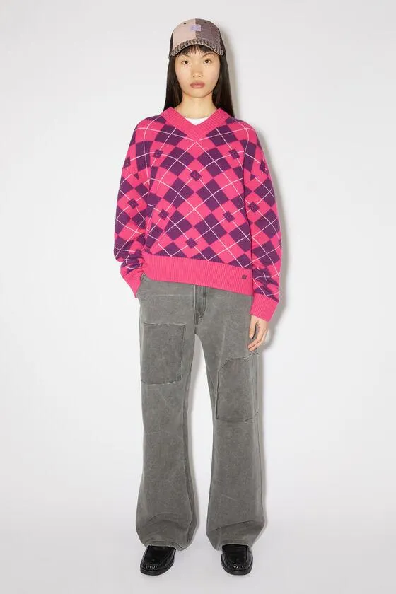 Argyle jacquard wool jumper