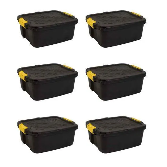 Strata Heavy Duty Storage Box 24 Litre Pack of 6