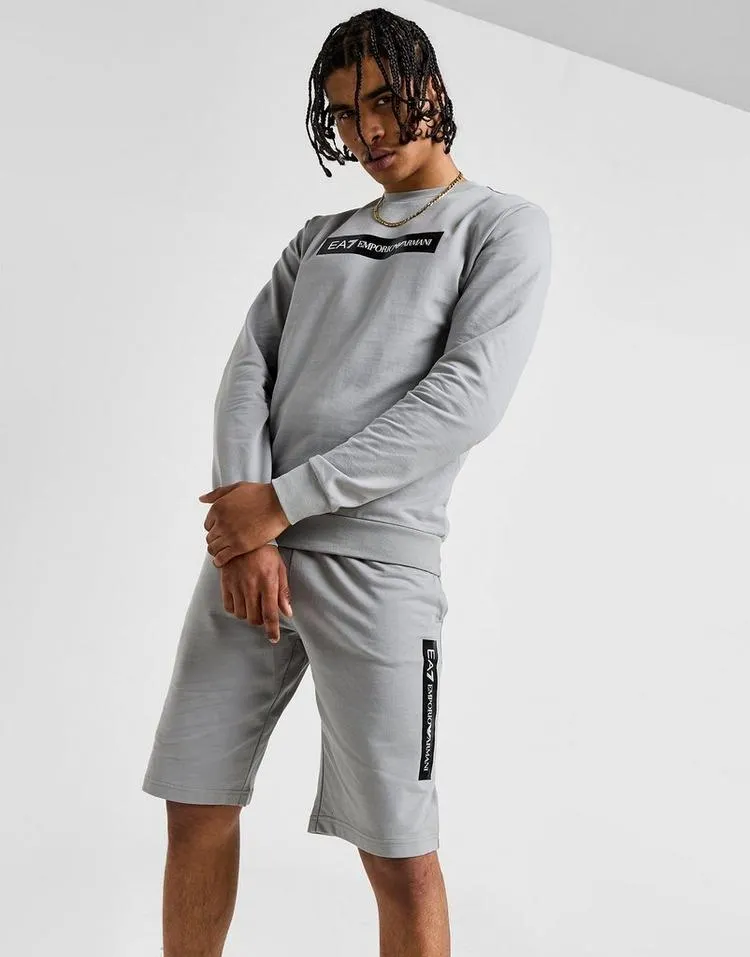 Emporio Armani EA7 Box Logo Crew Sweatshirt/Shorts Tracksuit