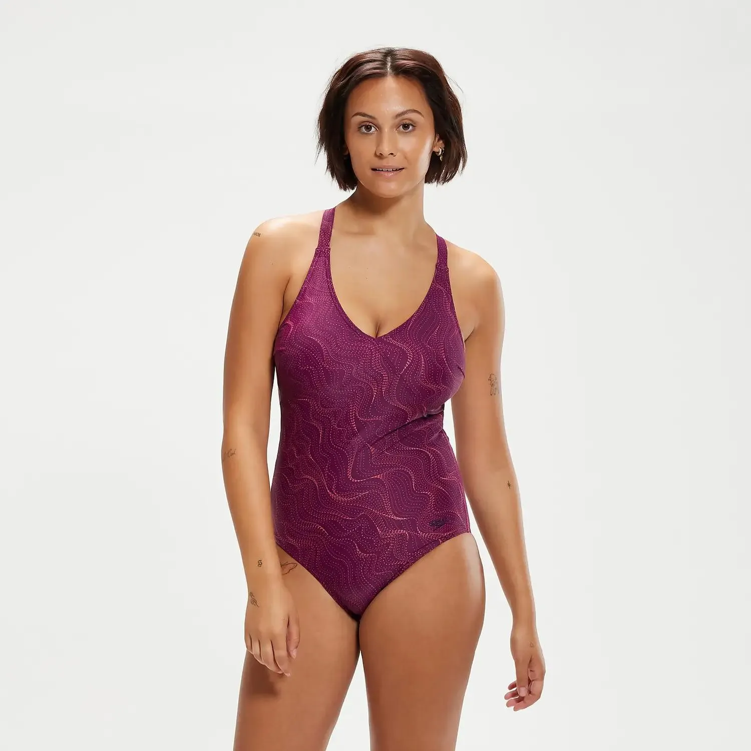 Women's Shaping Printed Lexi Swimsuit Plum/Cherry