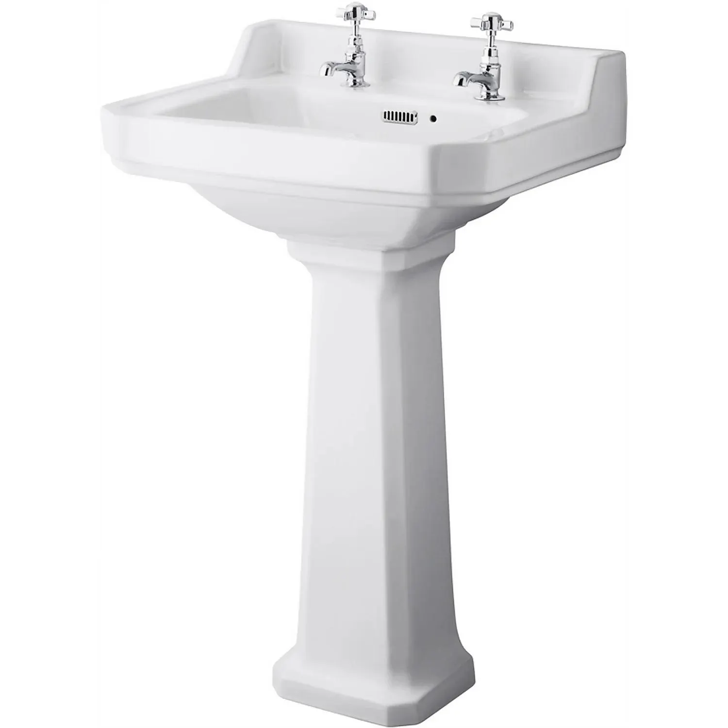 Balterley Harrington 2 Tap Hole Basin and Pedestal - 560mm