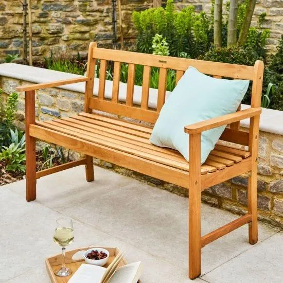 Lamu 2 Seater Eucalyptus Wooden Bench