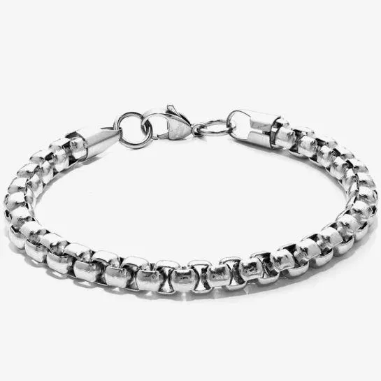 Mens Polished Steel Belcher Bracelet